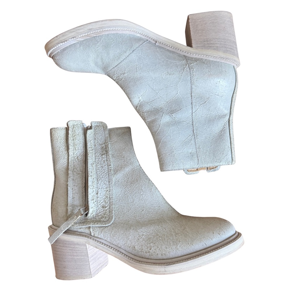 Maison Margiela MM6 Cream Ankle Boots